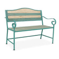 Gartenbank Metall Holz Kombination Grün 120cm