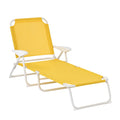 Klappbare Sonnenliege Gelb Aluminium/Polyester 200x60x38 cm