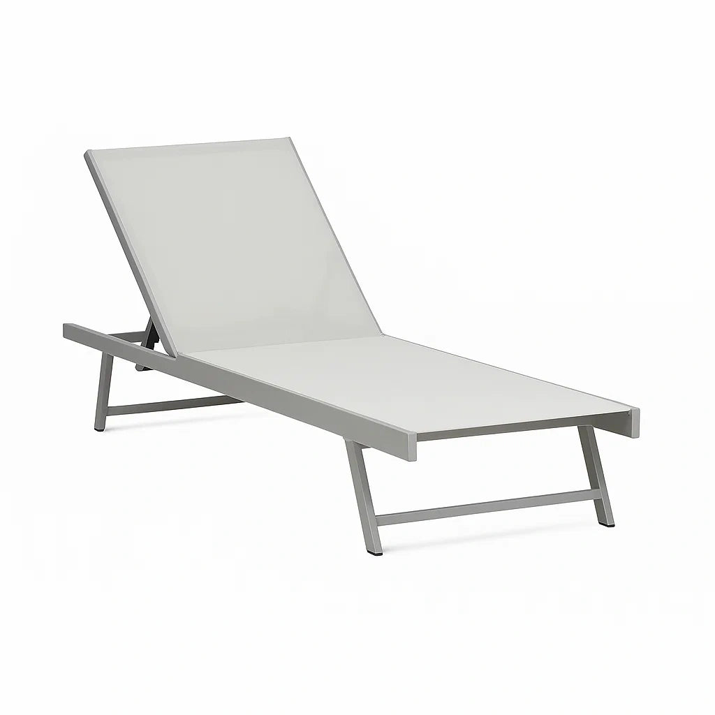 Aluminium Sonnenliege Textilene Grau 200x65x30 cm