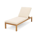 Liegestuhl Eukalyptusholz Beige Polyester verstellbar
