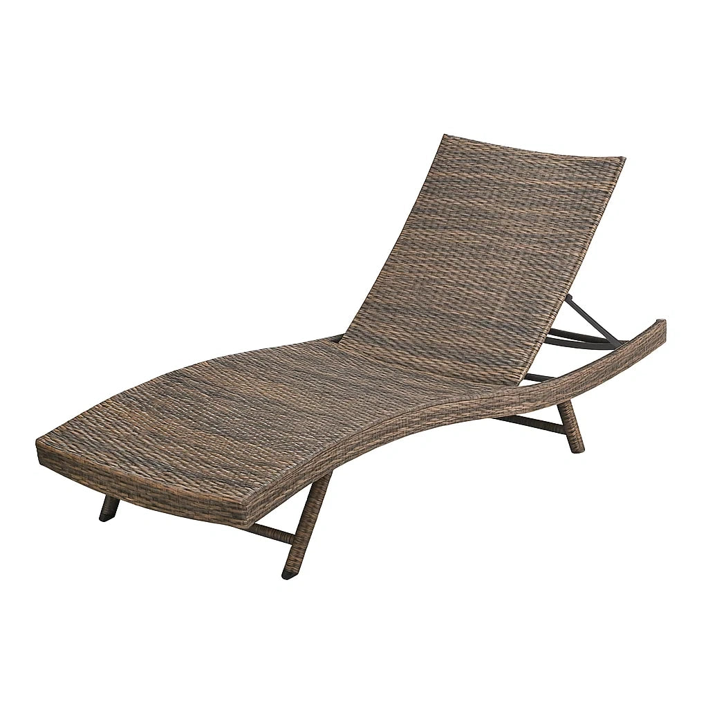 Sonnenliege Braun Polyrattan Metall 200x65x40cm