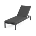 Gartenliege Aluminium Polyester Grau 200x73x35 cm