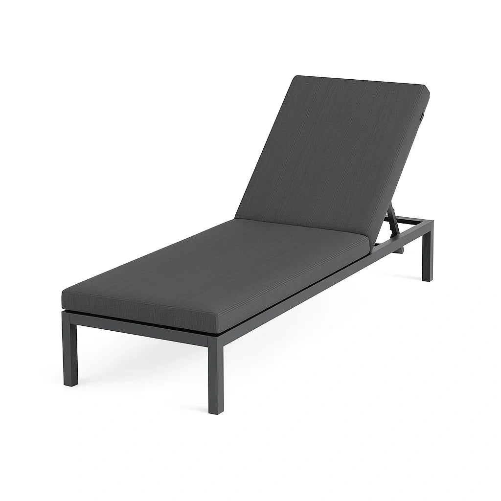 Gartenliege Aluminium Polyester Grau 200x73x35 cm