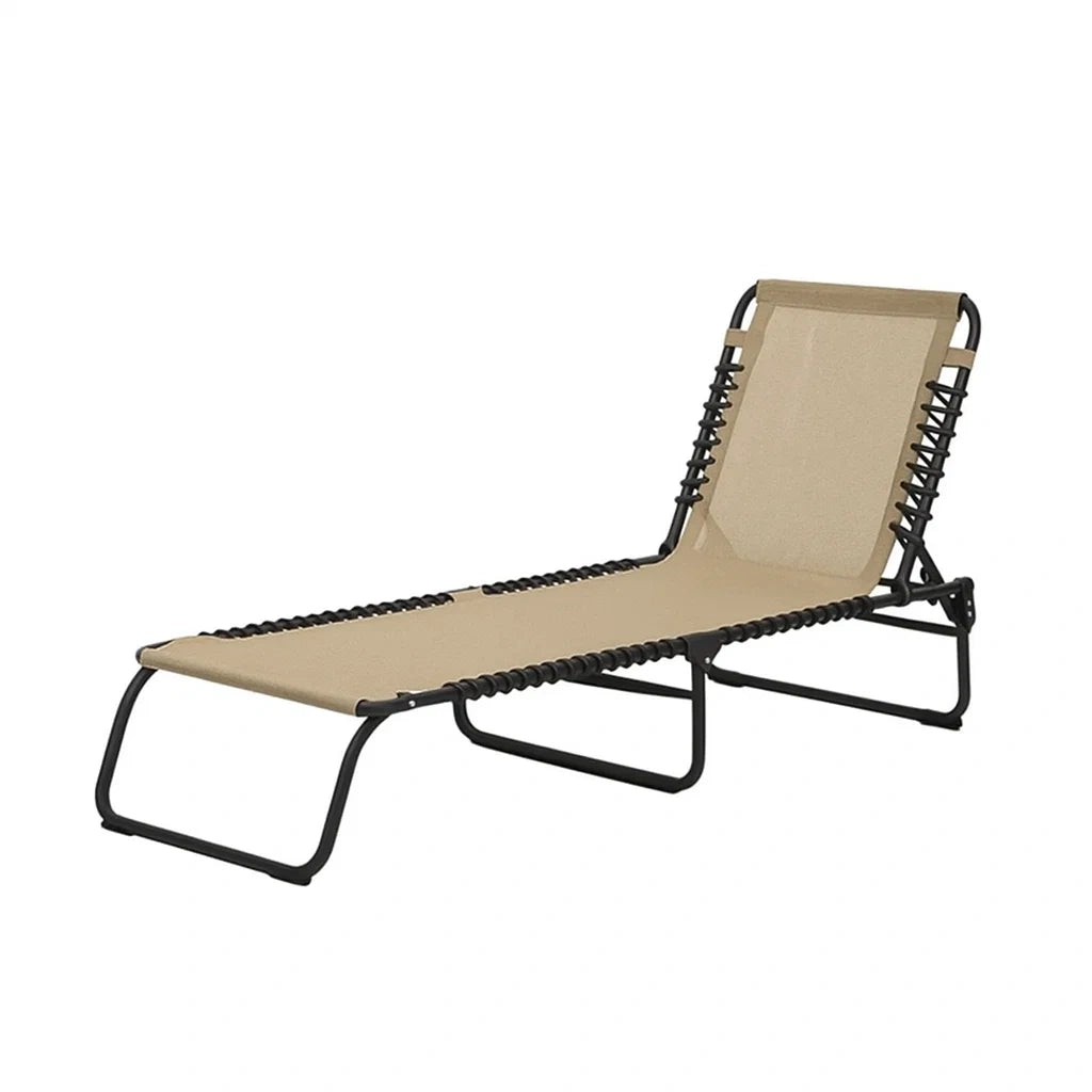 Verstellbare Gartenliege Beige Textilene Stahl