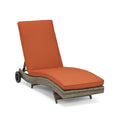 Rattan Sonnenliege mit Polyesterkissen, Grau und Orange