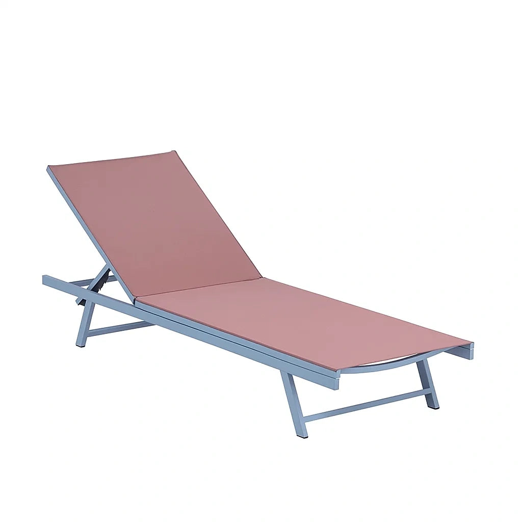 Gartenliege Aluminium Textilene Rosa Verstellbar