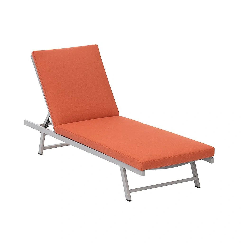 Sonnenliege aus Aluminium mit Polyesterbezug Orange 195cm