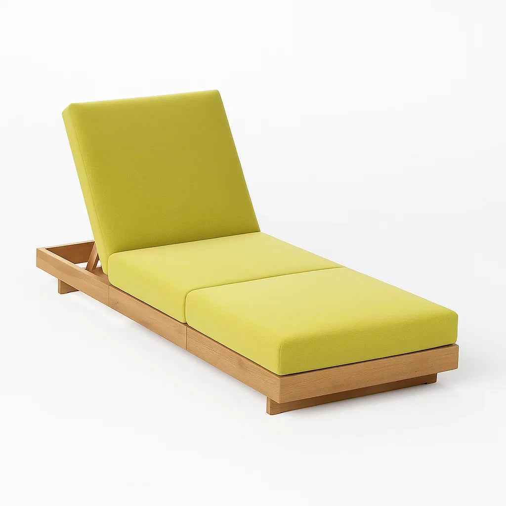 Liege aus Holz und Polyester Gelb 200x70x40 cm