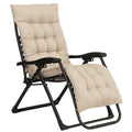Klappbarer Relaxsessel Stahlrahmen Baumwollmischgewebe Beige