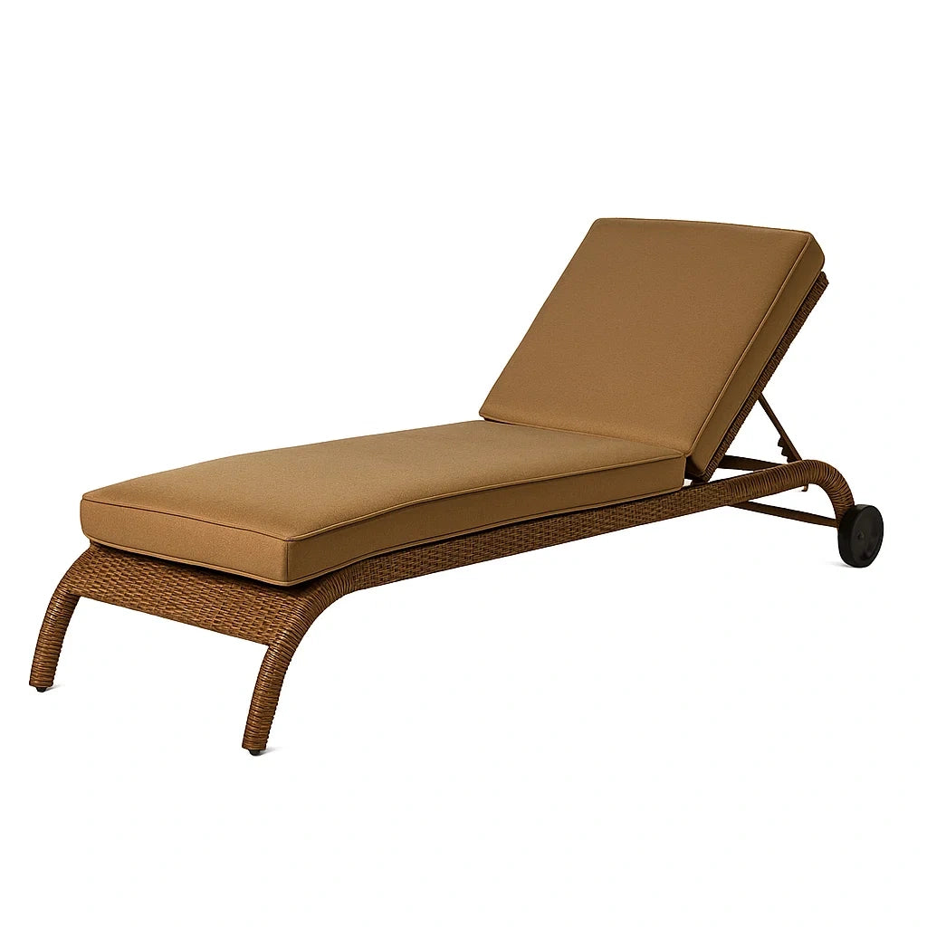 Gartenliege aus Aluminium und PE-Rattan Braun